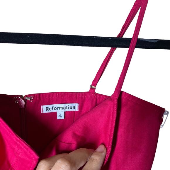 Reformation Pink Shia Tank Crop Top sz 2 - Picture 4 of 6